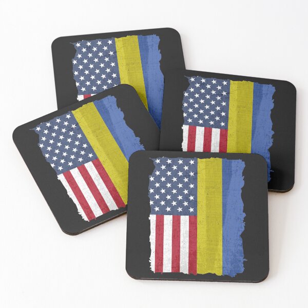 Item preview, US with Ukrainian roots flags American and Ukraine flag  designed and sold by alenaz.