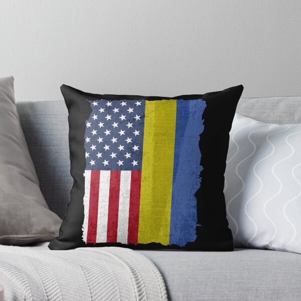 Item preview, US with Ukrainian roots flags American and Ukraine flag  designed and sold by alenaz.