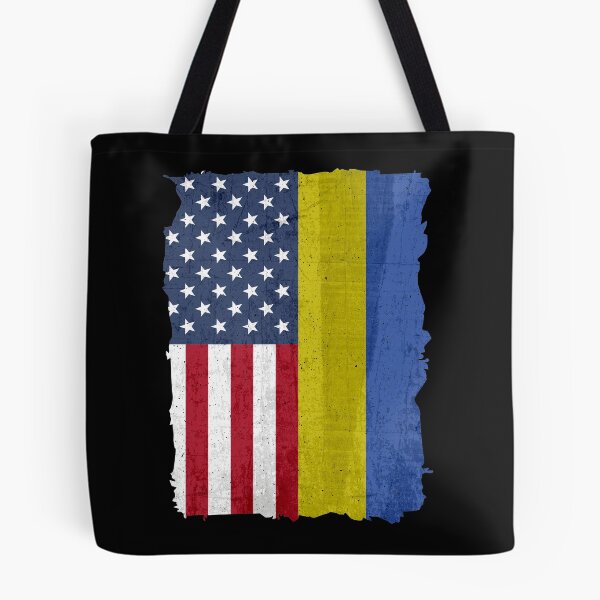 Item preview, US with Ukrainian roots flags American and Ukraine flag  designed and sold by alenaz.