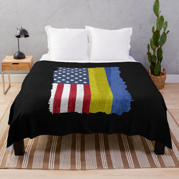 Item preview, US with Ukrainian roots flags American and Ukraine flag  designed and sold by alenaz.