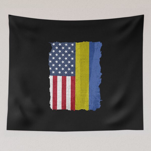 Item preview, US with Ukrainian roots flags American and Ukraine flag  designed and sold by alenaz.