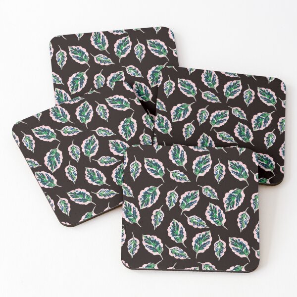 Item preview, Calathea leaves on Dark brown  designed and sold by ArtscapesAmita.