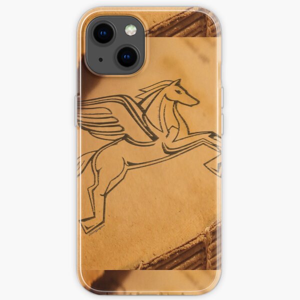 Chasing Pegasus Logo on Parchment iPhone Soft Case