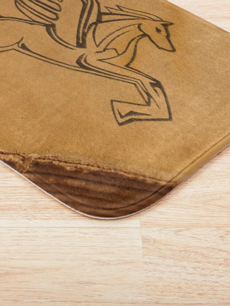 Alternate view of Chasing Pegasus Logo on Parchment Bath Mat