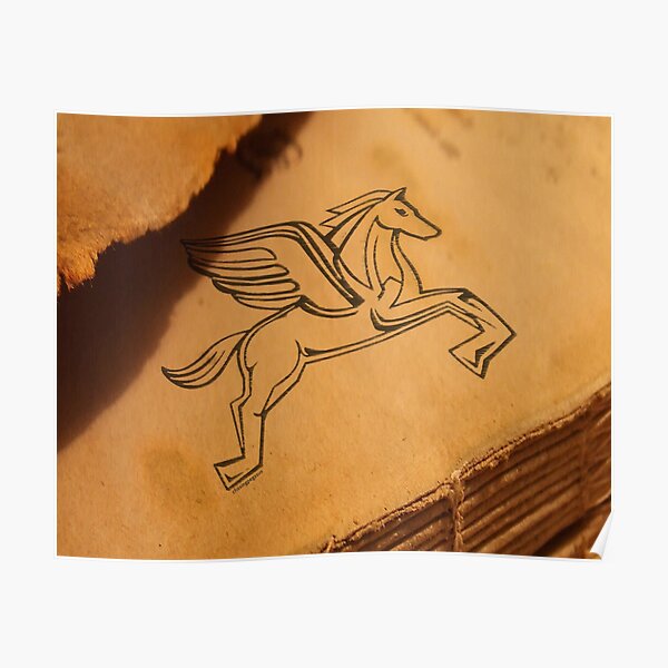 Chasing Pegasus Logo on Parchment Poster