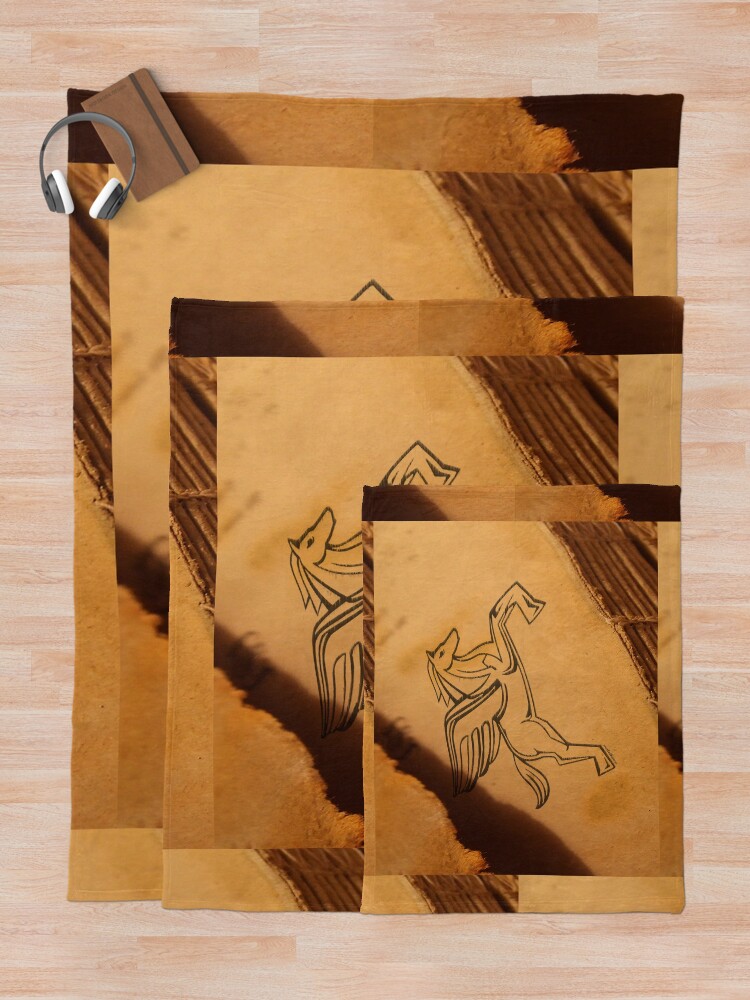 Alternate view of Chasing Pegasus Logo on Parchment Throw Blanket