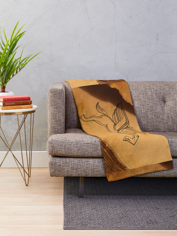 Alternate view of Chasing Pegasus Logo on Parchment Throw Blanket