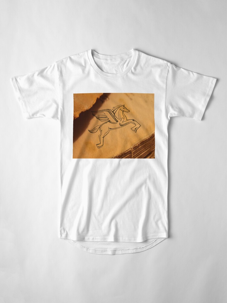 Thumbnail 4 of 5, Long T-Shirt, Chasing Pegasus Logo on Parchment designed and sold by incognitagal.