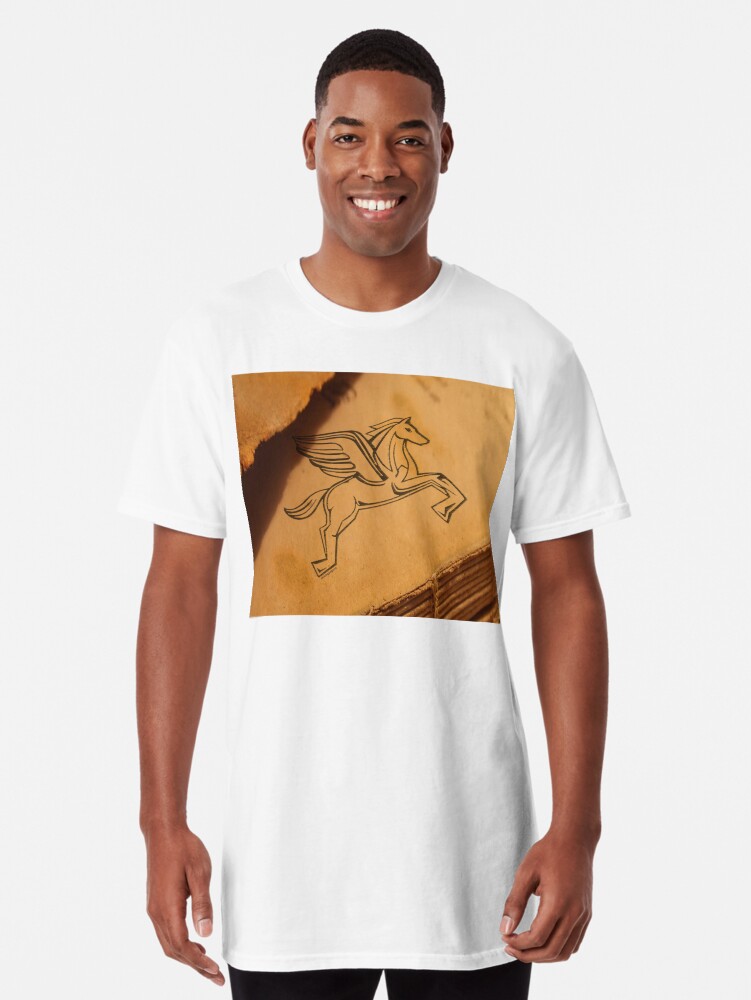 Thumbnail 1 of 5, Long T-Shirt, Chasing Pegasus Logo on Parchment designed and sold by incognitagal.