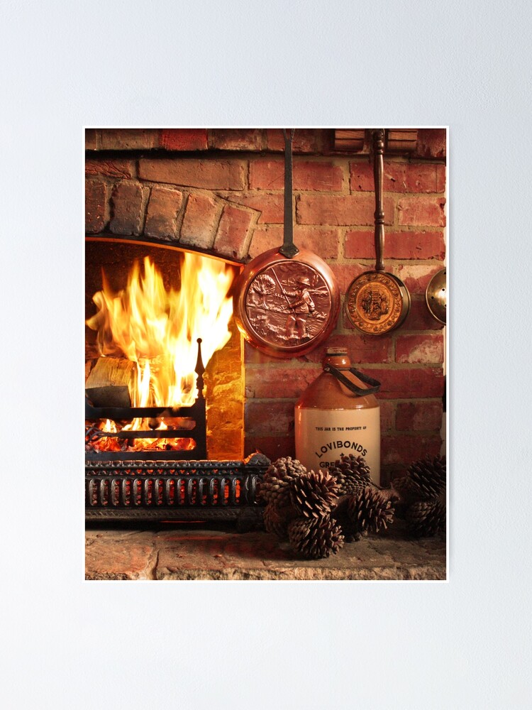 "Fireplace" Poster by TerriWaters Redbubble