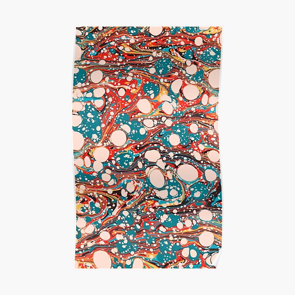 Psychedelic Marbled Paper Splash Blob Pepe Psyche Poster