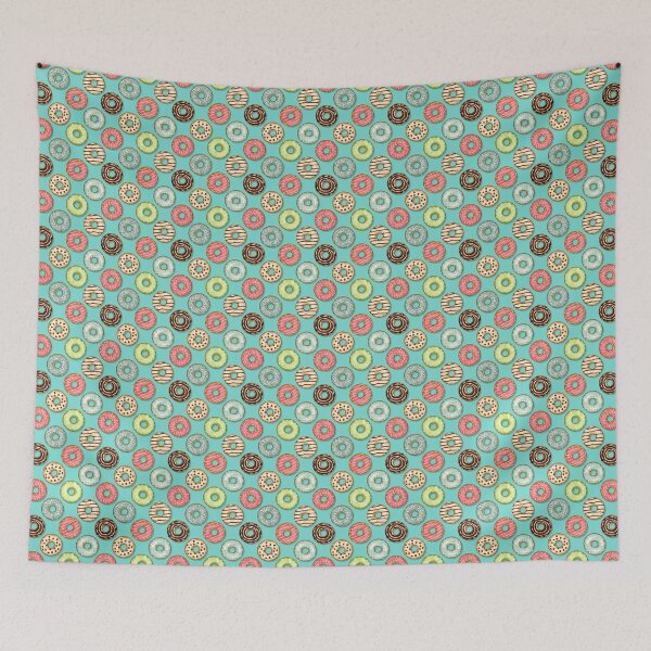 Item preview, Donuts pattern on blue background  designed and sold by Natbasil.