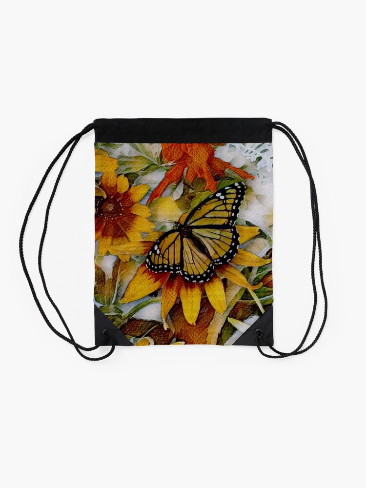 Alternate view of Art Show Monarch Drawstring Bag