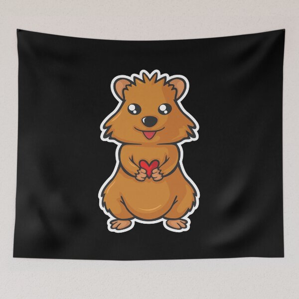 Item preview, Sweet little Quokka gives you his love with Heart Love designed and sold by katastrophal.