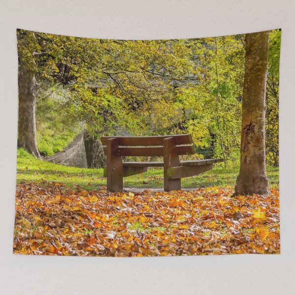 Item preview, Park bench autumn sunshine designed and sold by Millysuewood.