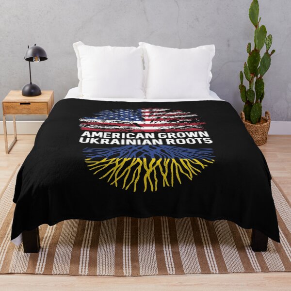 Item preview, American Grown with Ukrainian roots US and Ukraine flag tree  designed and sold by alenaz.