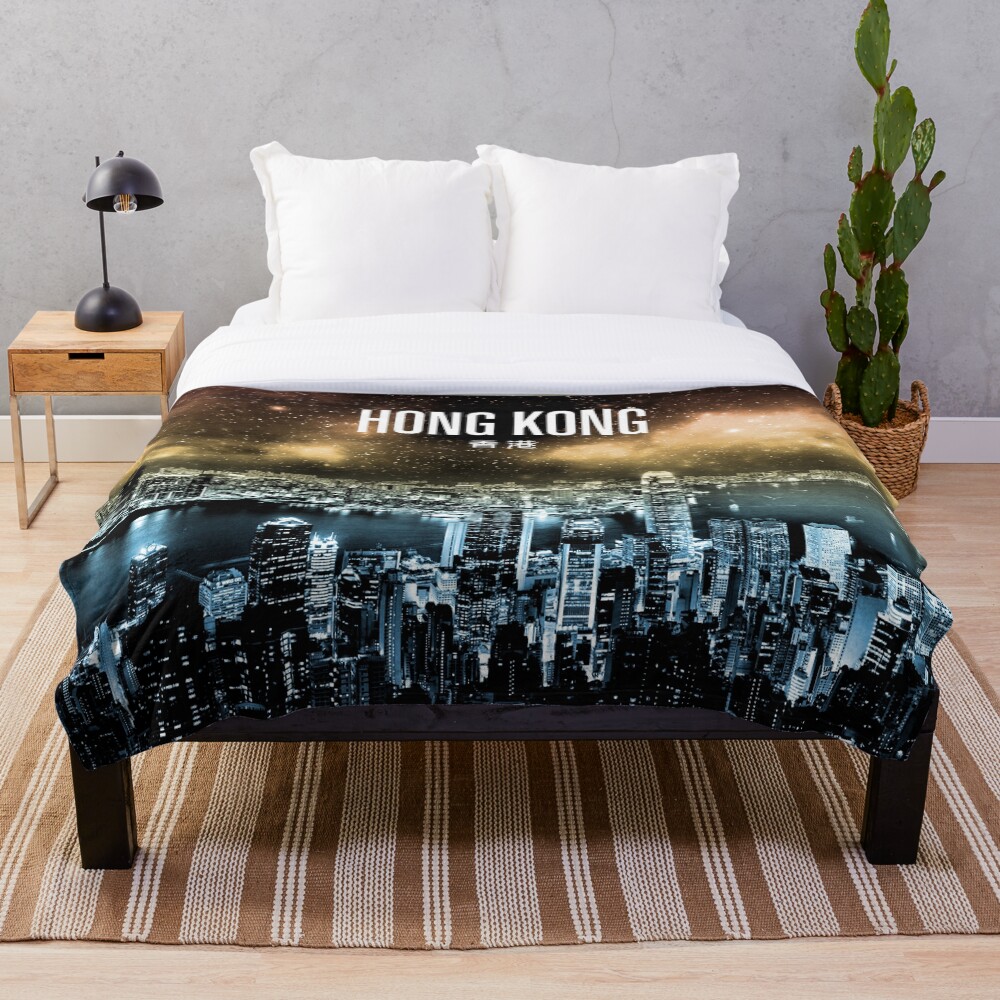 "Hong Kong" Throw Blanket by HomeLivingCo Redbubble