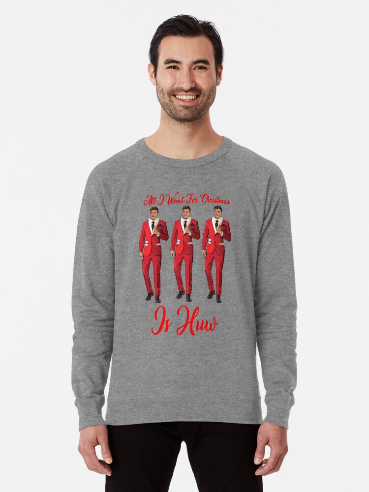 Thumbnail 1 of 5, Lightweight Sweatshirt, All I Want For Christmas Is Huw designed and sold by srbpodcast.