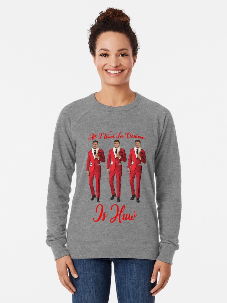 Thumbnail 2 of 5, Lightweight Sweatshirt, All I Want For Christmas Is Huw designed and sold by srbpodcast.