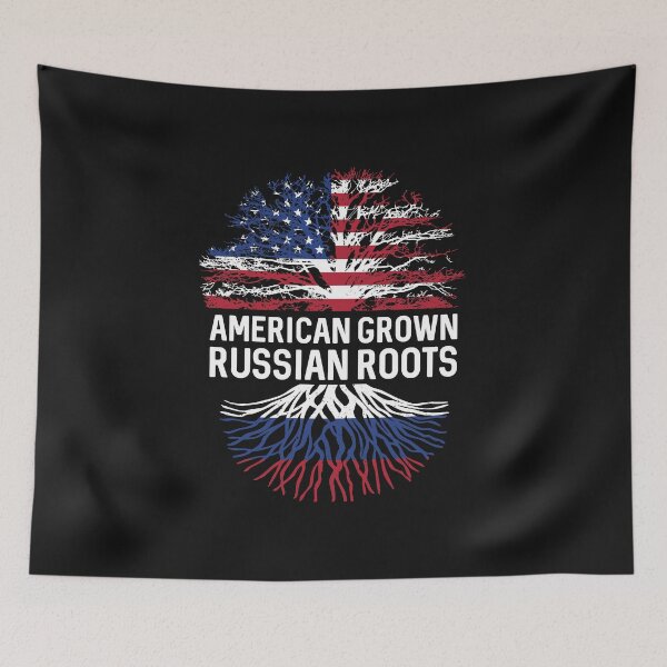 Item preview, American Grown with Russian roots US and Russia flag tree  designed and sold by alenaz.