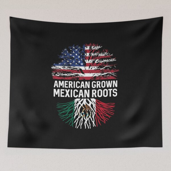 Item preview, American Grown Mexican roots US and Mexico flag tree  designed and sold by alenaz.