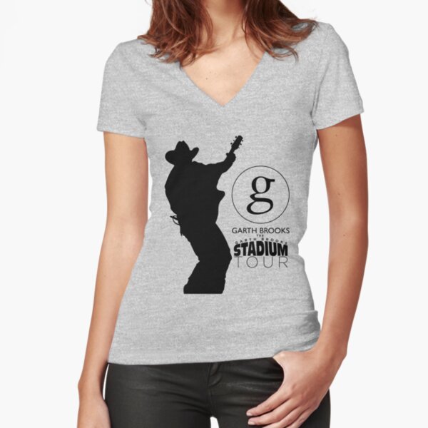garth brooks sketch stadium tour 2019 2020 gakkelar Fitted V-Neck T-Shirt