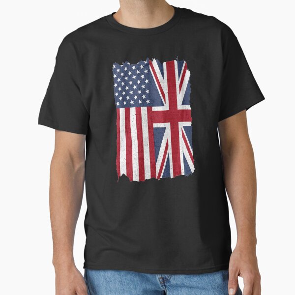 Vista previa del artículo con la obra «Estados Unidos con la bandera del Reino Unido Mezcla de banderas de Estados Unidos y el Reino Unido», diseñado y vendido por alenaz.