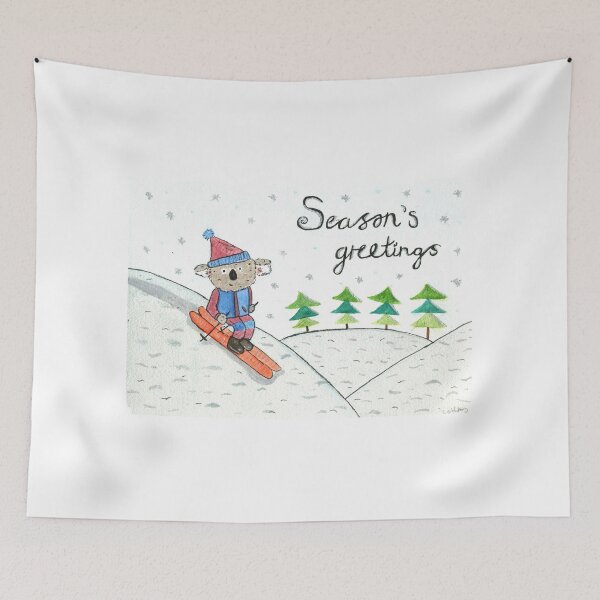 Item preview, seasons greetings skiing koala christmas design  designed and sold by Charlotsart .