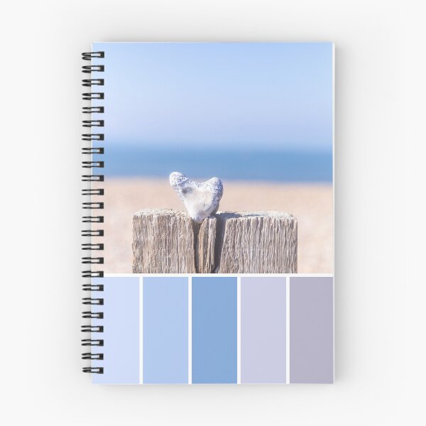 Item preview, Pebble Heart Colour Palette in sky blue and pebble grey designed and sold by Zoe Power.