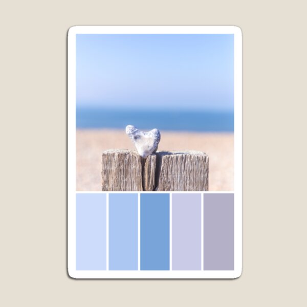 Item preview, Pebble Heart Colour Palette in sky blue and pebble grey designed and sold by Zoe Power.