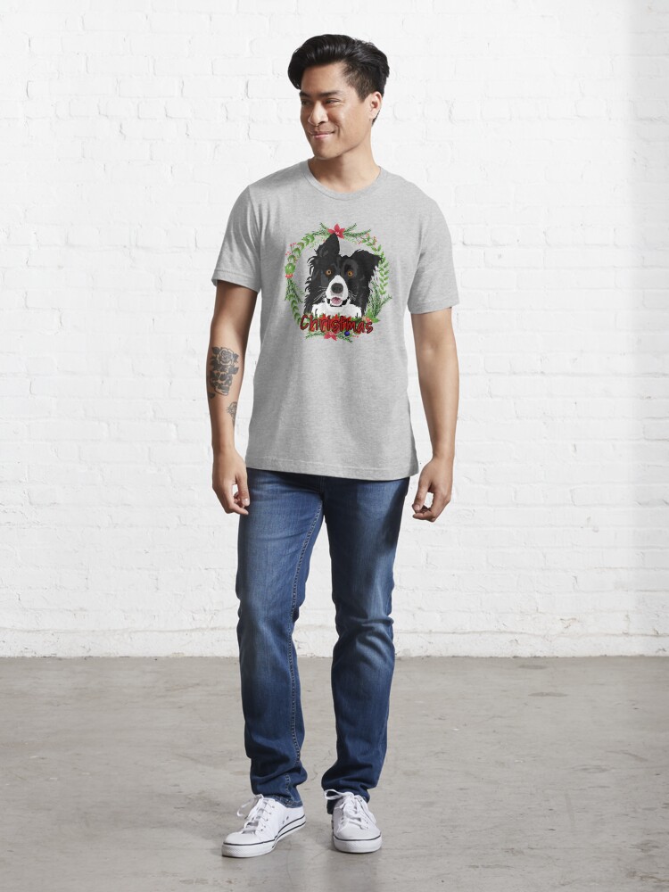 border collie christmas t shirt