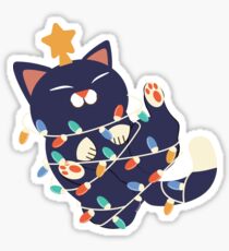 Christmas Kitty Glossy Sticker