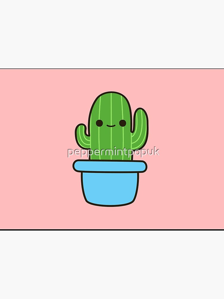 Cute cactus in blue pot Sticker for Sale by peppermintpopuk