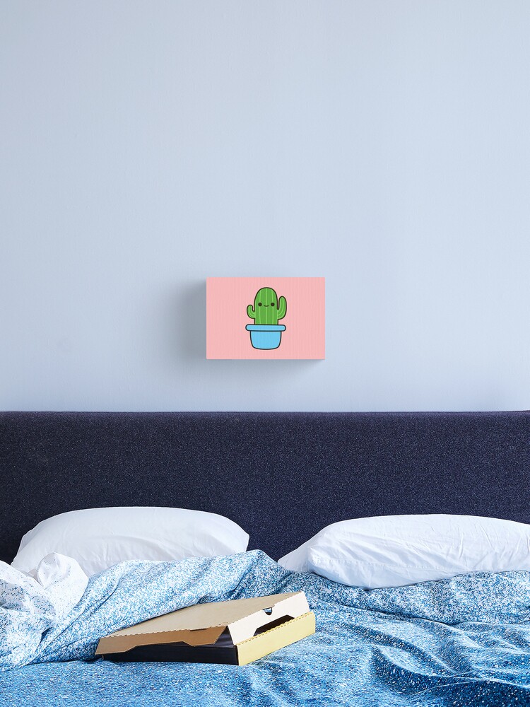 Cute cactus in blue pot Sticker for Sale by peppermintpopuk