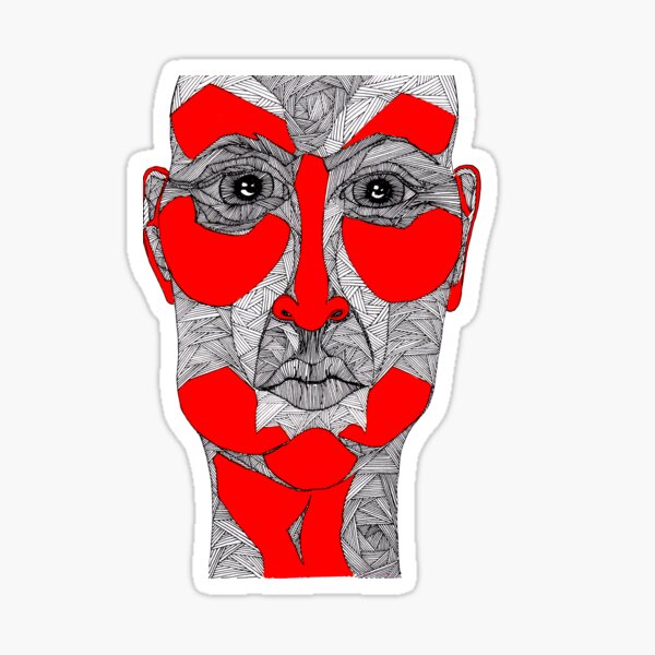 Face, man, mask - faith and truth Sticker