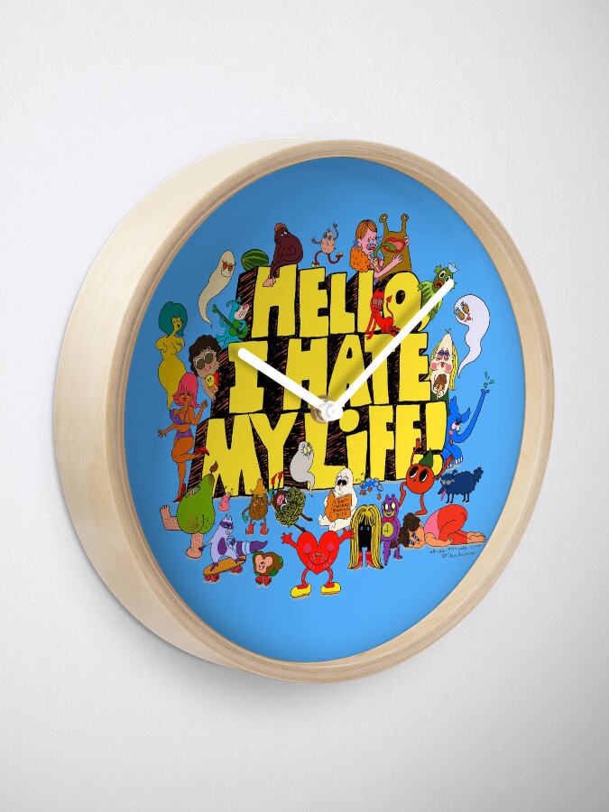 Thumbnail 1 of 4, Clock, Hello, I hate my life! designed and sold by ambermccall.