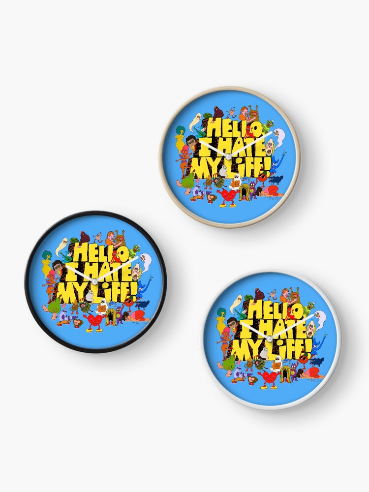 Thumbnail 3 of 4, Clock, Hello, I hate my life! designed and sold by ambermccall.