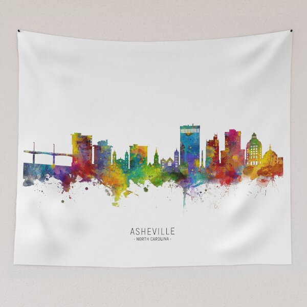 Item preview, Asheville North Carolina Skyline designed and sold by ArtPrints.