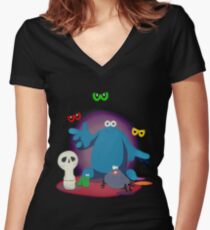 Trap Door. Women's Fitted V-Neck T-Shirt