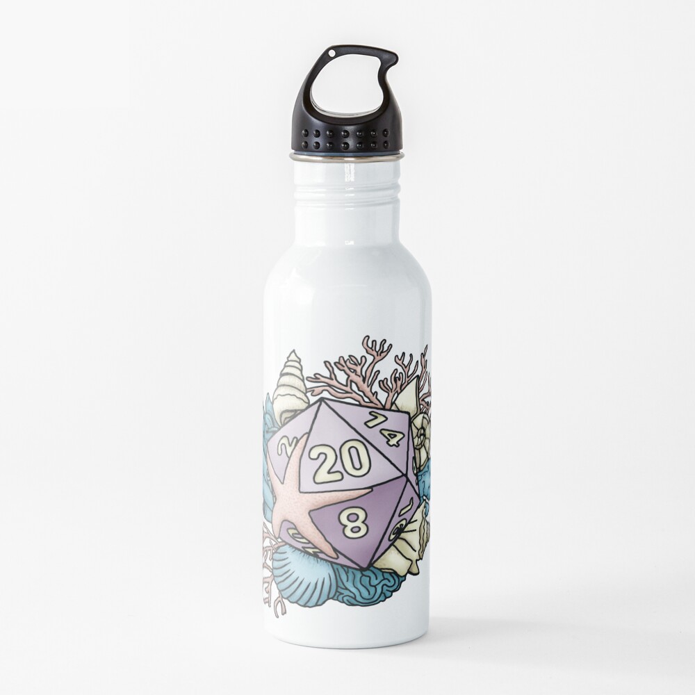 Mermaid D20 Tabletop RPG Gaming Dice Water Bottle
