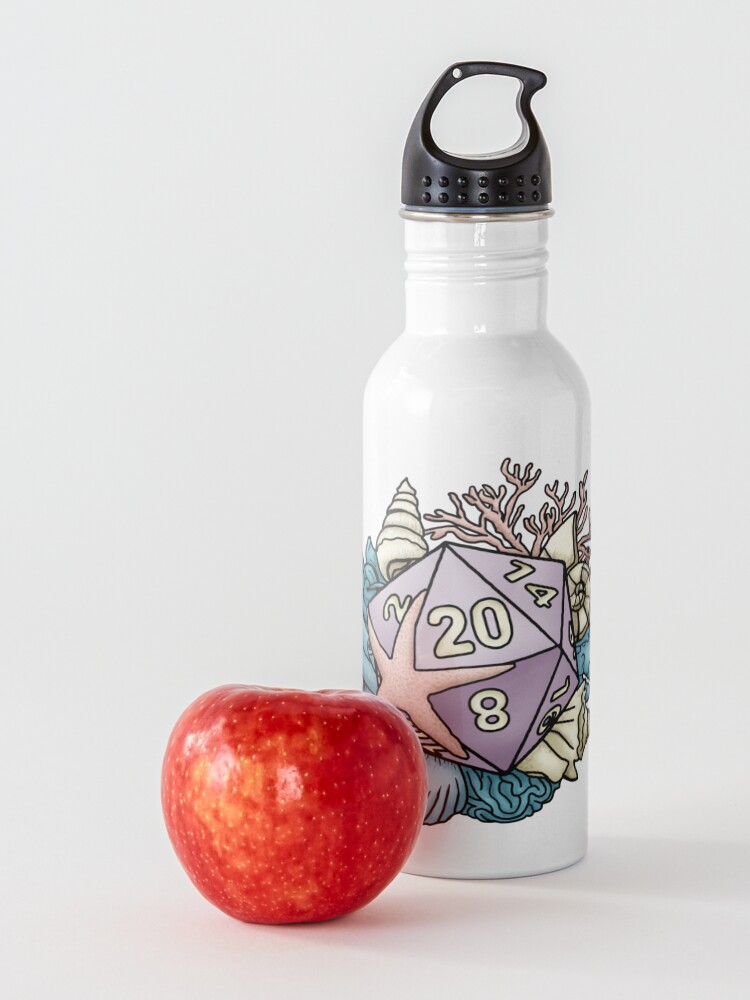 Alternate view of Mermaid D20 Tabletop RPG Gaming Dice Water Bottle
