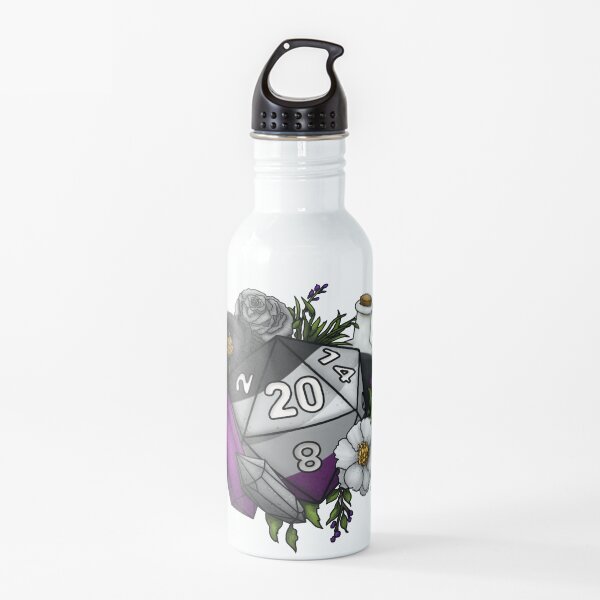 Pride Asexual D20 Tabletop RPG Gaming Dice Water Bottle