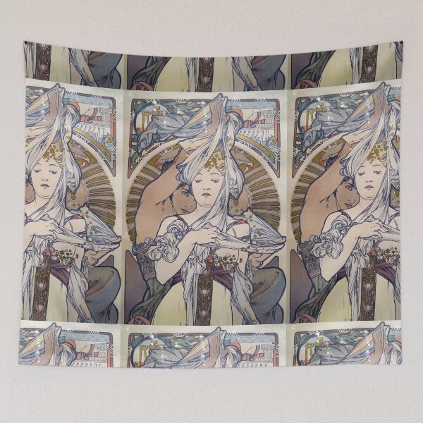 Item preview, affiche pavillon autrichien exposition universelle de paris Art nouveau woman vintage art - Alphonse Mucha designed and sold by Vintage Designs +.