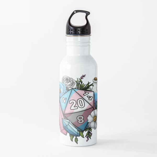 Pride Transgender D20 Tabletop RPG Gaming Dice Water Bottle