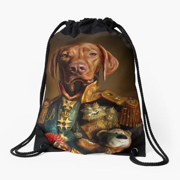 Bertie the Hungarian Vizsla - Dog Portrait Drawstring Bag