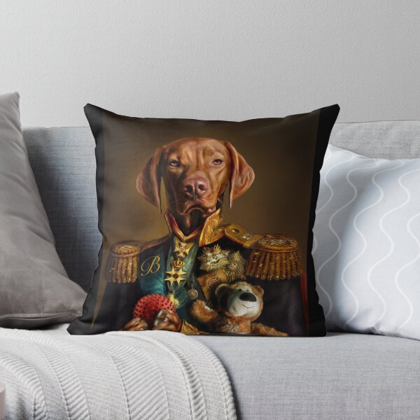 Bertie the Hungarian Vizsla - Dog Portrait Throw Pillow