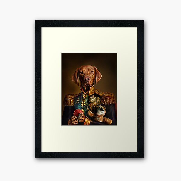 Bertie the Hungarian Vizsla - Dog Portrait Framed Art Print