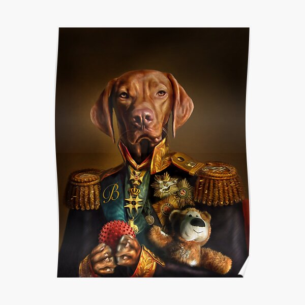 Bertie the Hungarian Vizsla - Dog Portrait Poster