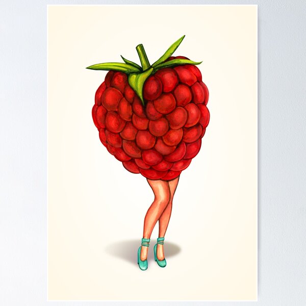 Aperçu de l'œuvre Pin-up aux fruits : la fille aux framboises créée et vendue par Kelly  Gilleran.
