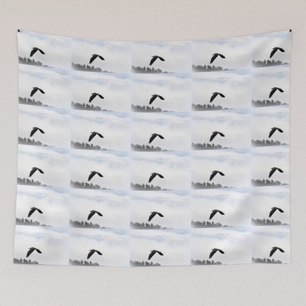 Item preview, Great Blue Heron Flying Past the Clouds Above Trojan Pond 5 designed and sold by Dawna Morton.